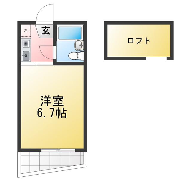 カーム玉川学園II(1K/2階)の間取り写真