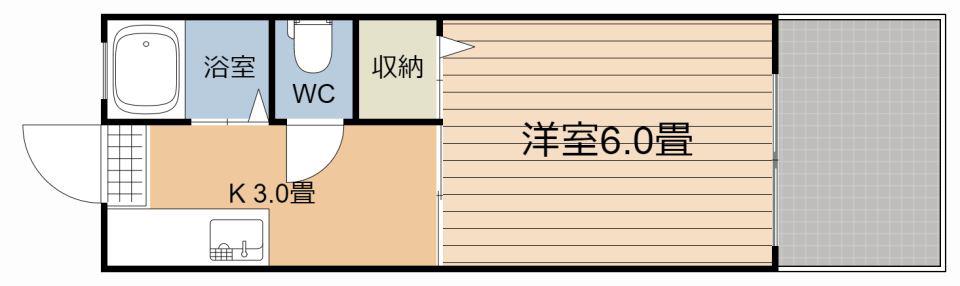 ふじコーポ(1K/1階)の間取り写真