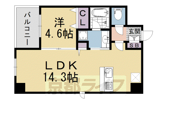 増田屋ビル(1LDK/9階)の間取り写真