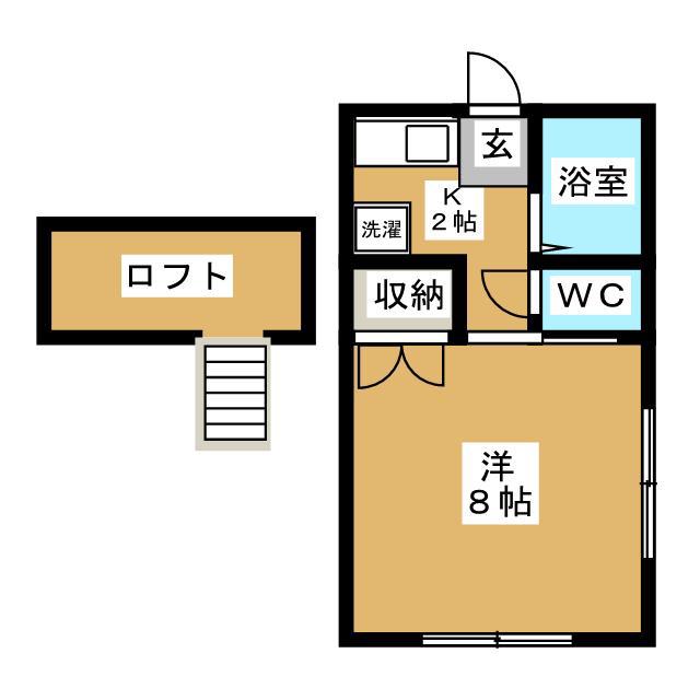 トウリンハウス(1K/2階)の間取り写真