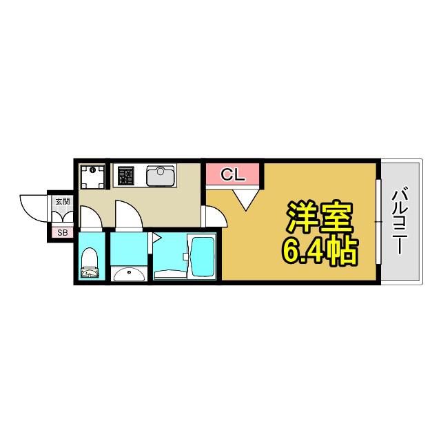 NSマンション都島(1K/6階)の間取り写真