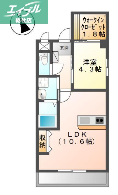 アレグリア(1LDK/1階)の間取り写真