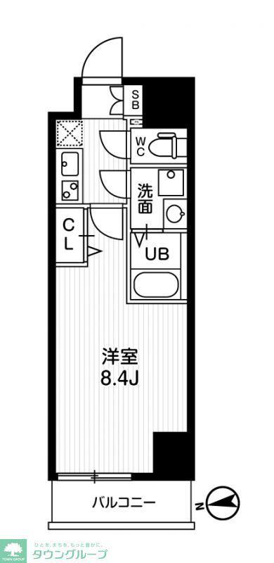 AR向島(1K/4階)の間取り写真