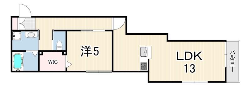 ヴァンメゾン・塚口(1LDK/1階)の間取り写真