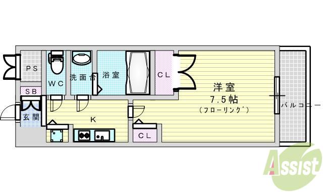 パークフラッツ江坂(1K/10階)の間取り写真