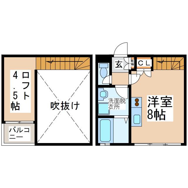 桜ハイツ(ワンルーム/2階)の間取り写真