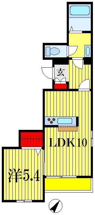 ＪＲ外房線 本千葉駅 徒歩2分 3階建 築8年(1LDK/3階)の間取り写真
