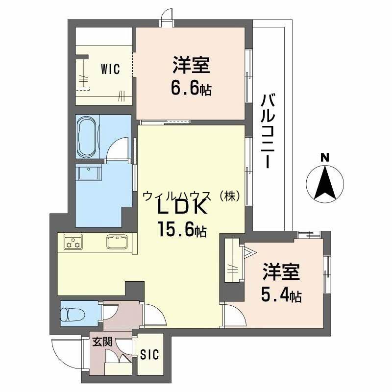 メゾン エディアン 新金岡(2LDK/3階)の間取り写真
