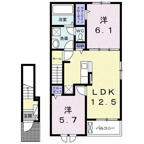 マカロン.M(2LDK/2階)の間取り写真