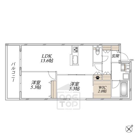 へーベルメゾン 星田駅前(2LDK/3階)の間取り写真
