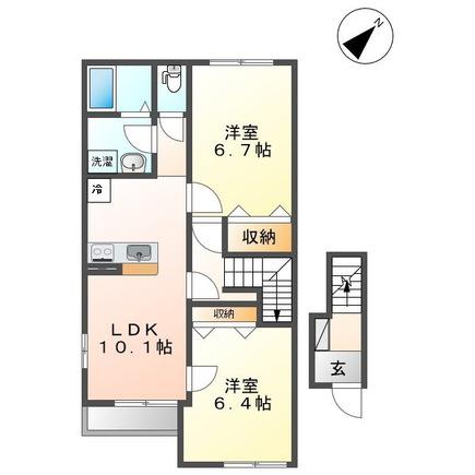コンフォース(1LDK/2階)の間取り写真