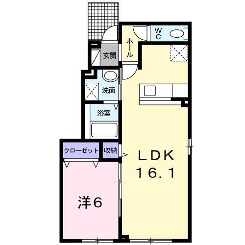 ボナール(1LDK/1階)の間取り写真