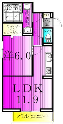 デュランタ(1LDK/1階)の間取り写真