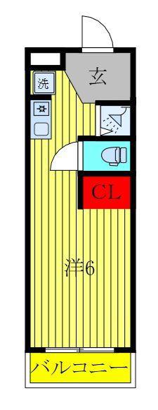 稲葉ハイツ(ワンルーム/3階)の間取り写真