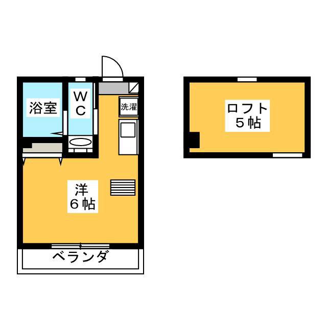 マーブルコート(ワンルーム/1階)の間取り写真