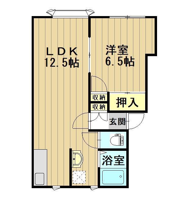 D&Dハウス川先(1LDK/1階)の間取り写真