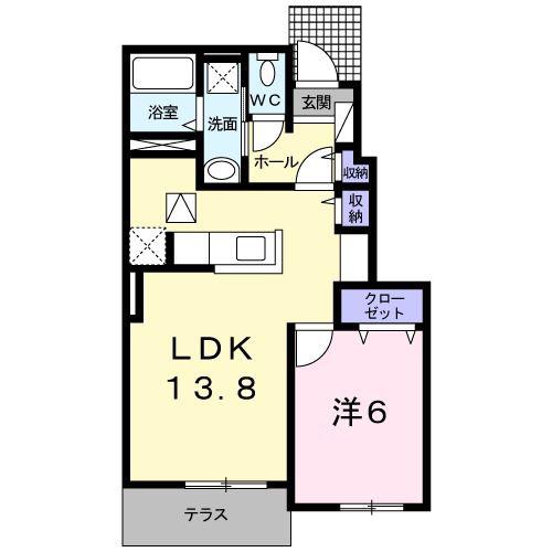 TM・ビレッジIV(1LDK/1階)の間取り写真