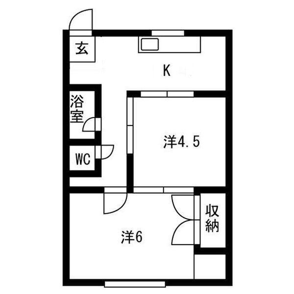 栄ビル(2K/3階)の間取り写真
