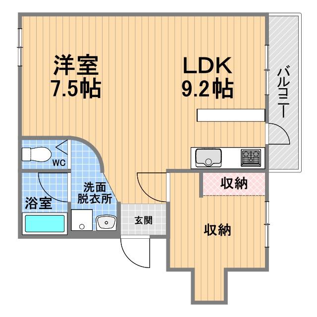 神陵台厚生年金5号棟(1LDK/3階)の間取り写真
