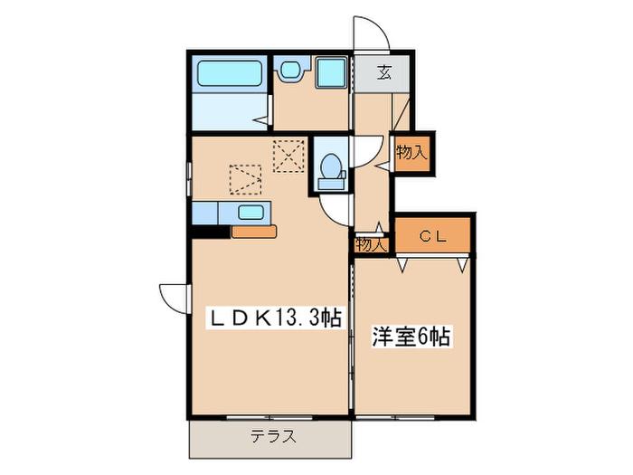 エクレール(1LDK/1階)の間取り写真