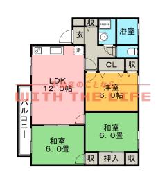 Jハウス(3LDK/2階)の間取り写真