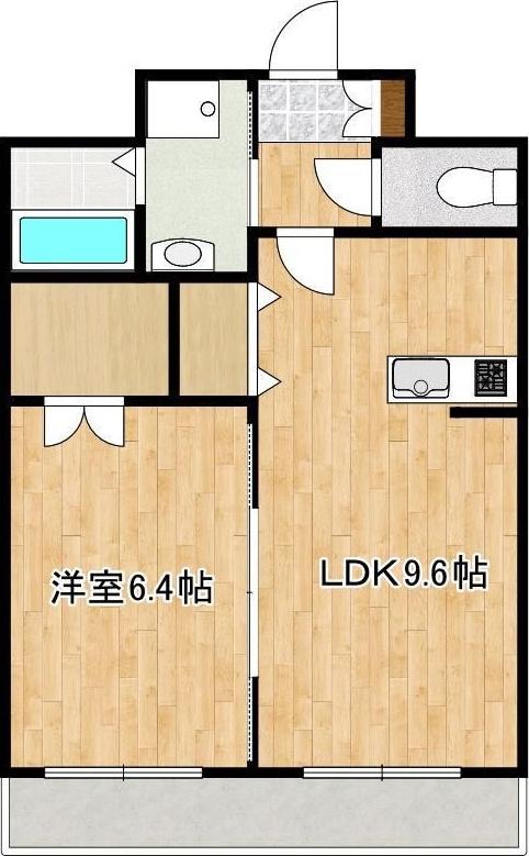 リベルテ御領(1LDK/7階)の間取り写真