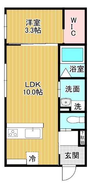 EARTH TERRACE SORA(1LDK/1階)の間取り写真