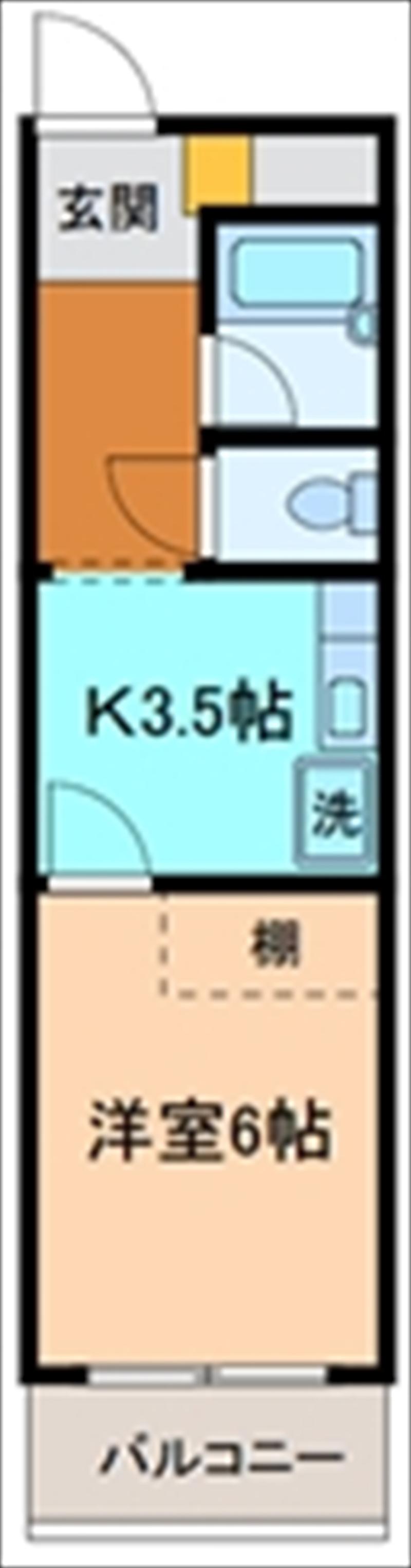 マーメゾン米泉(1DK/2階)の間取り写真