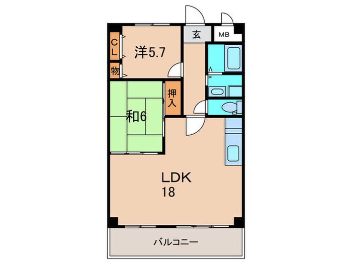 コンソラーブ21(2LDK/1階)の間取り写真