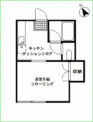 山根ハイツ(1K/1階)の間取り写真