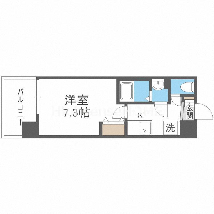 フォレ長堀通南(1K/6階)の間取り写真