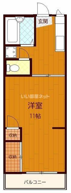 メゾン松月(1K/2階)の間取り写真