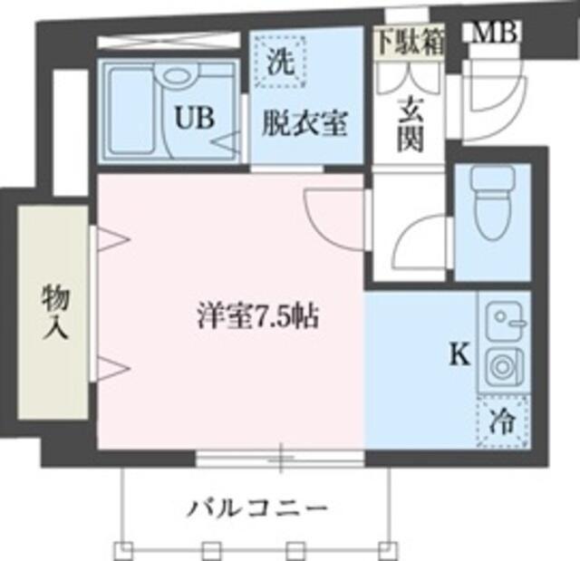 ピエルビラージュ(ワンルーム/2階)の間取り写真