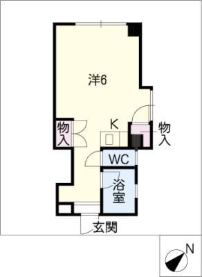 サンシャイン春日井(ワンルーム/3階)の間取り写真