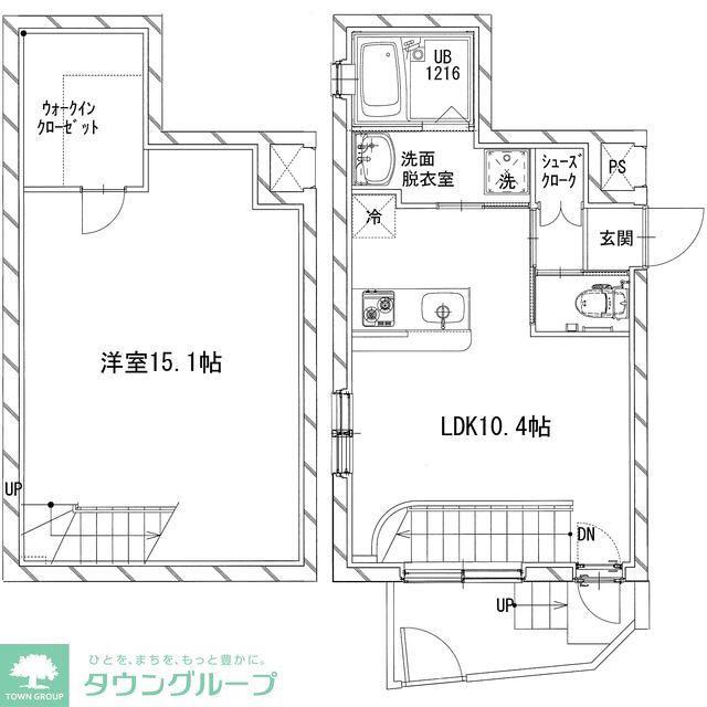 ATLAS COURT(1LDK/1階)の間取り写真