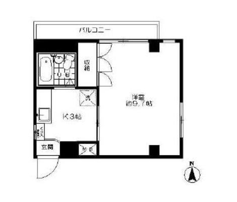 荒井マンション(1K/4階)の間取り写真