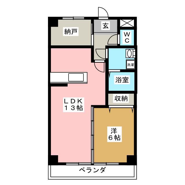 アバンハウスI-B(1SLDK/5階)の間取り写真