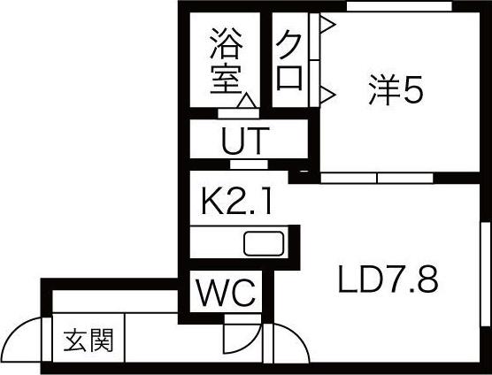 TRENTADUE(1LDK/1階)の間取り写真