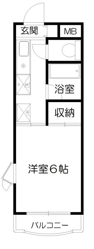 堀マンション(1K/2階)の間取り写真