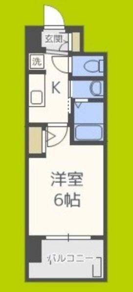 エステムコート中之島GATEII(1K/4階)の間取り写真