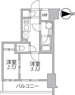 SYFORME住吉(2K/5階)の間取り写真
