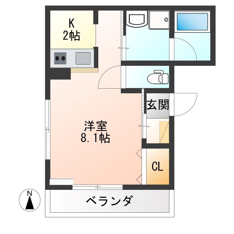 PINE HILL HOUSE(ワンルーム/2階)の間取り写真
