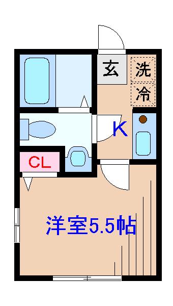 ハイム知希 参番館(1K/1階)の間取り写真