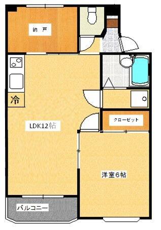 ペディメント・1(1SLDK/2階)の間取り写真
