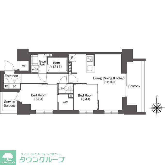 コンフォリア東新宿(2LDK/9階)の間取り写真