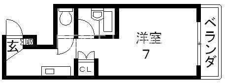 フォレストコート長瀬(ワンルーム/1階)の間取り写真