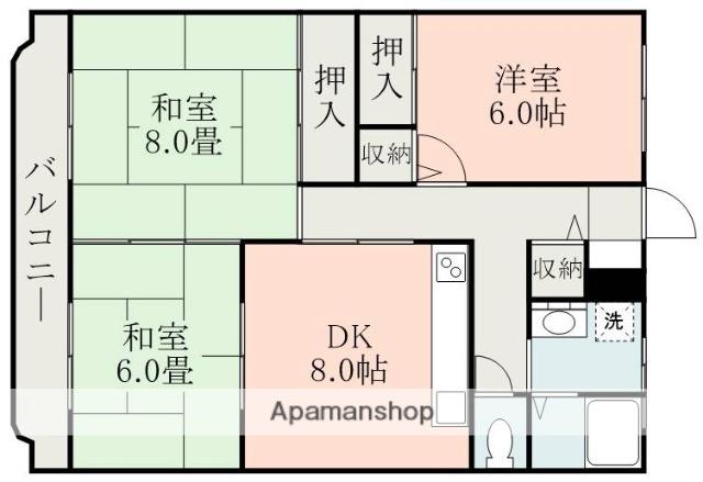 ツインパーク(3DK/2階)の間取り写真