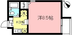 小田急線 狛江駅 徒歩5分 2階建 築31年(1K/2階)の間取り写真