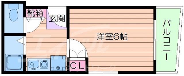 アルディア関大前(1K/3階)の間取り写真