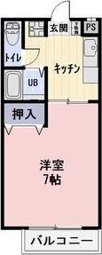 SURPLUSはざま(1K/2階)の間取り写真
